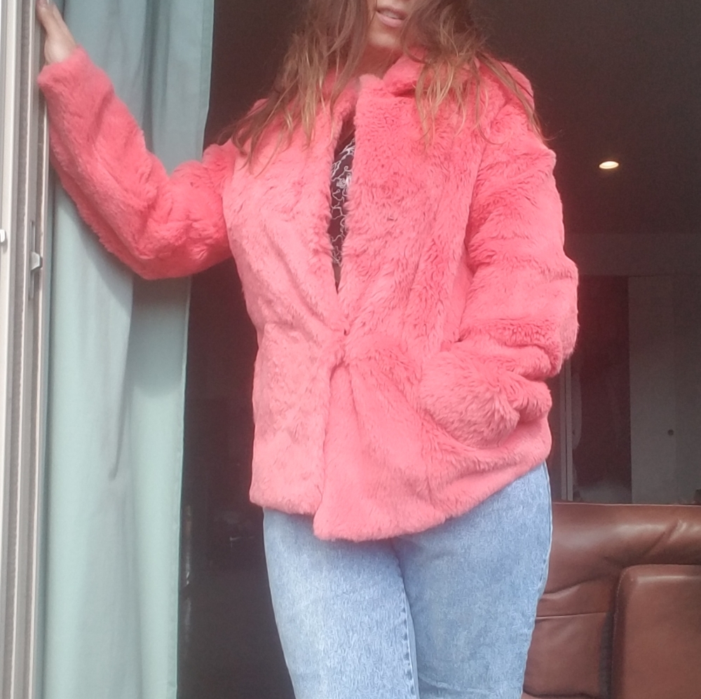 SOLD Vintage Pink Genuine Fur Jacket - Picture 2 of 9